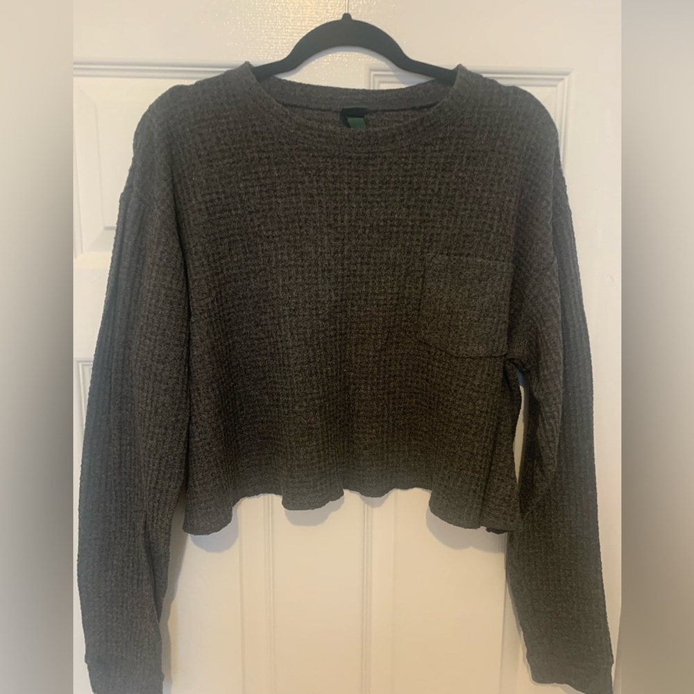Cropped waffle top